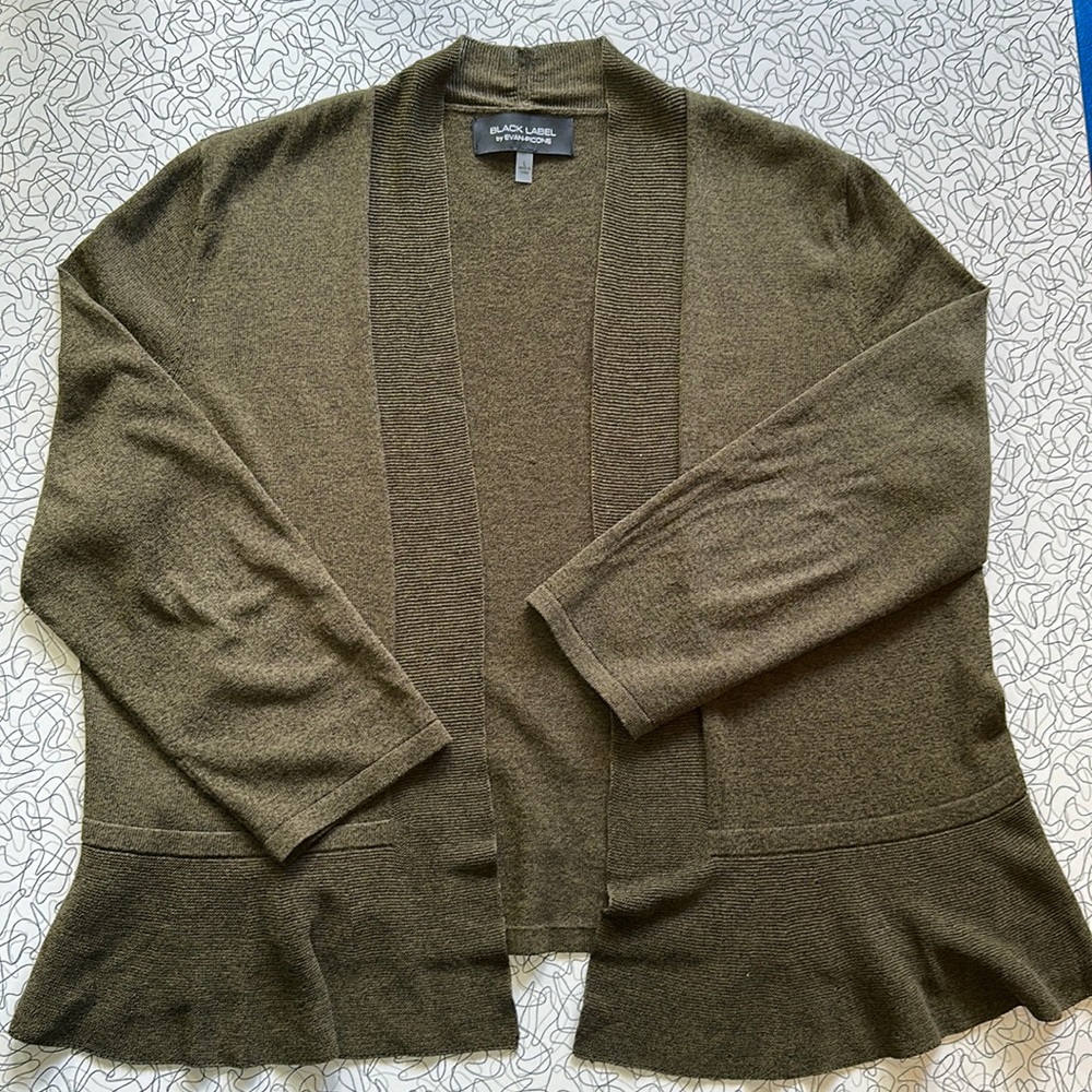 Black Label by Evan-Picone. Large green cardigan.
